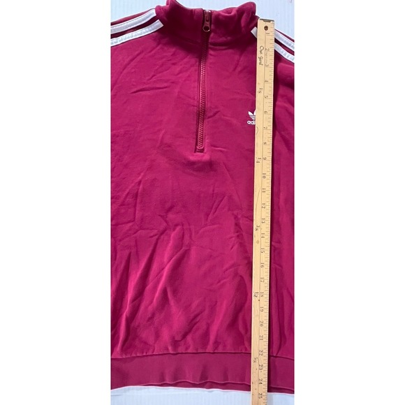Adidas 1/4‎ Zip pullover Sweatshirt Women's S Burgundy/White - Picture 7 of 8